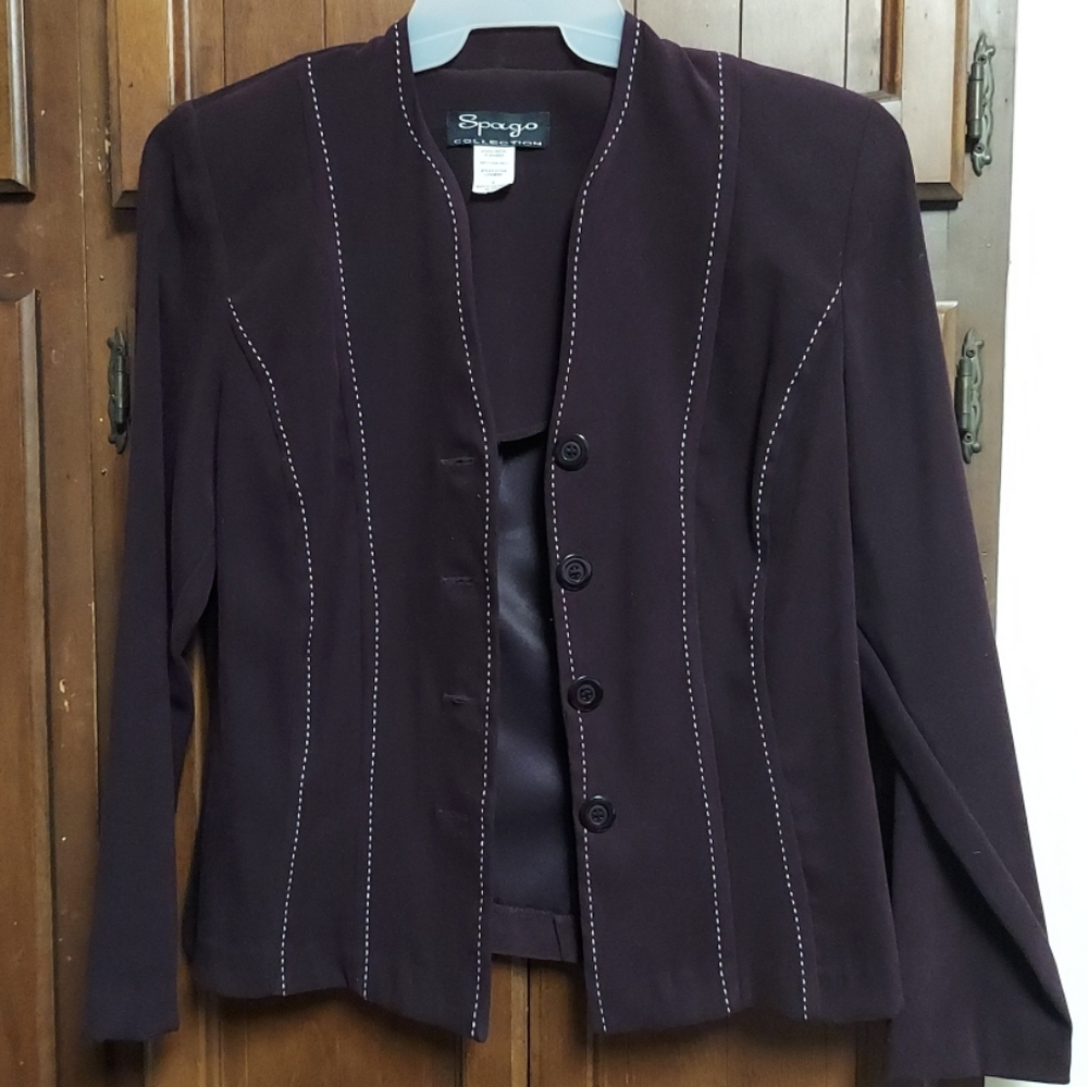 Spago's Purple Button-Up Blazer